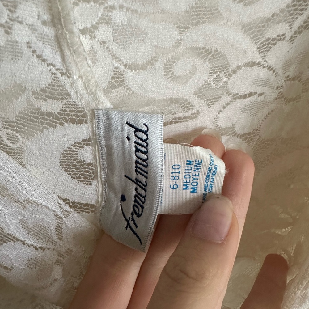 Vintage Fenthmaid Lace Sheer  Nightgown Slip Dress